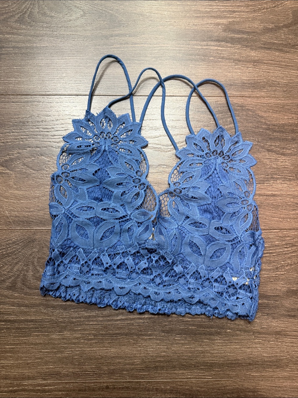 Peach Love Lace Bralette Blue Small Like New